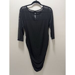 Motherhood‎ Maternity Mesh Polka Dot Sleeve Dress Size Large Stretchy